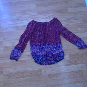 Lucky Brand red pattern shirt woman’s XS